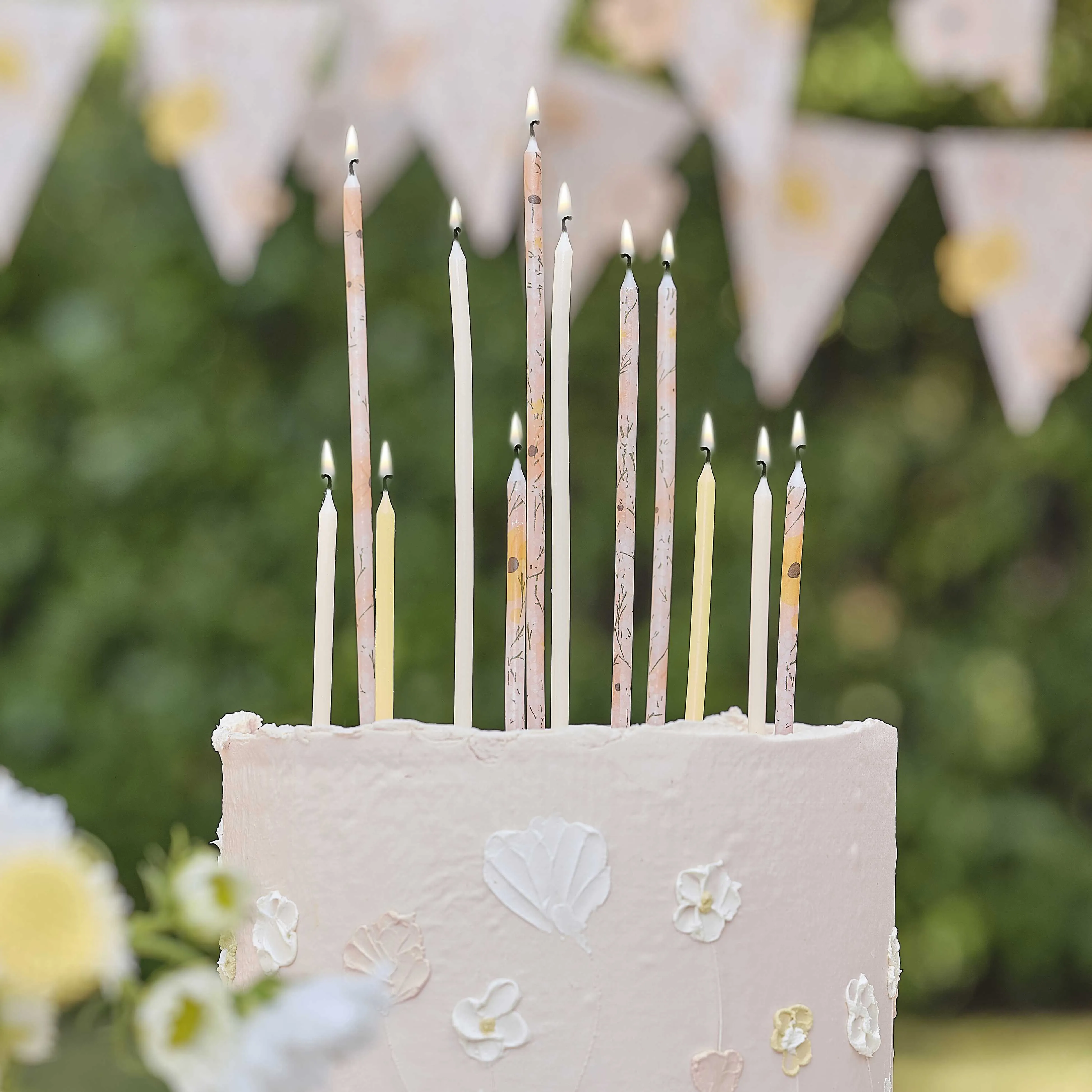 Ginger Ray Candles 12PCS | Floral Pattern