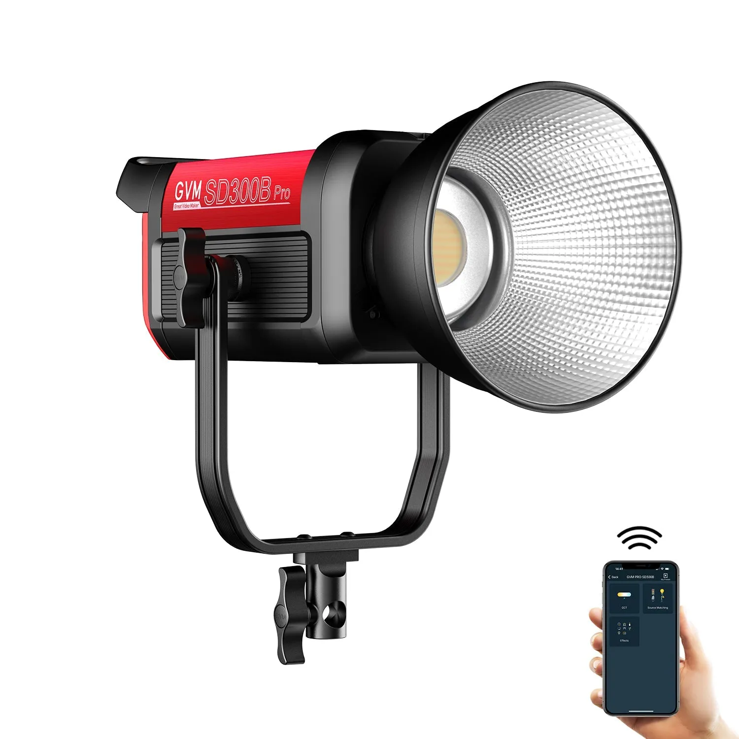 GVM PRO-SD300B 300W Bi-Color Monolight V-mount Mesh Bluetooth