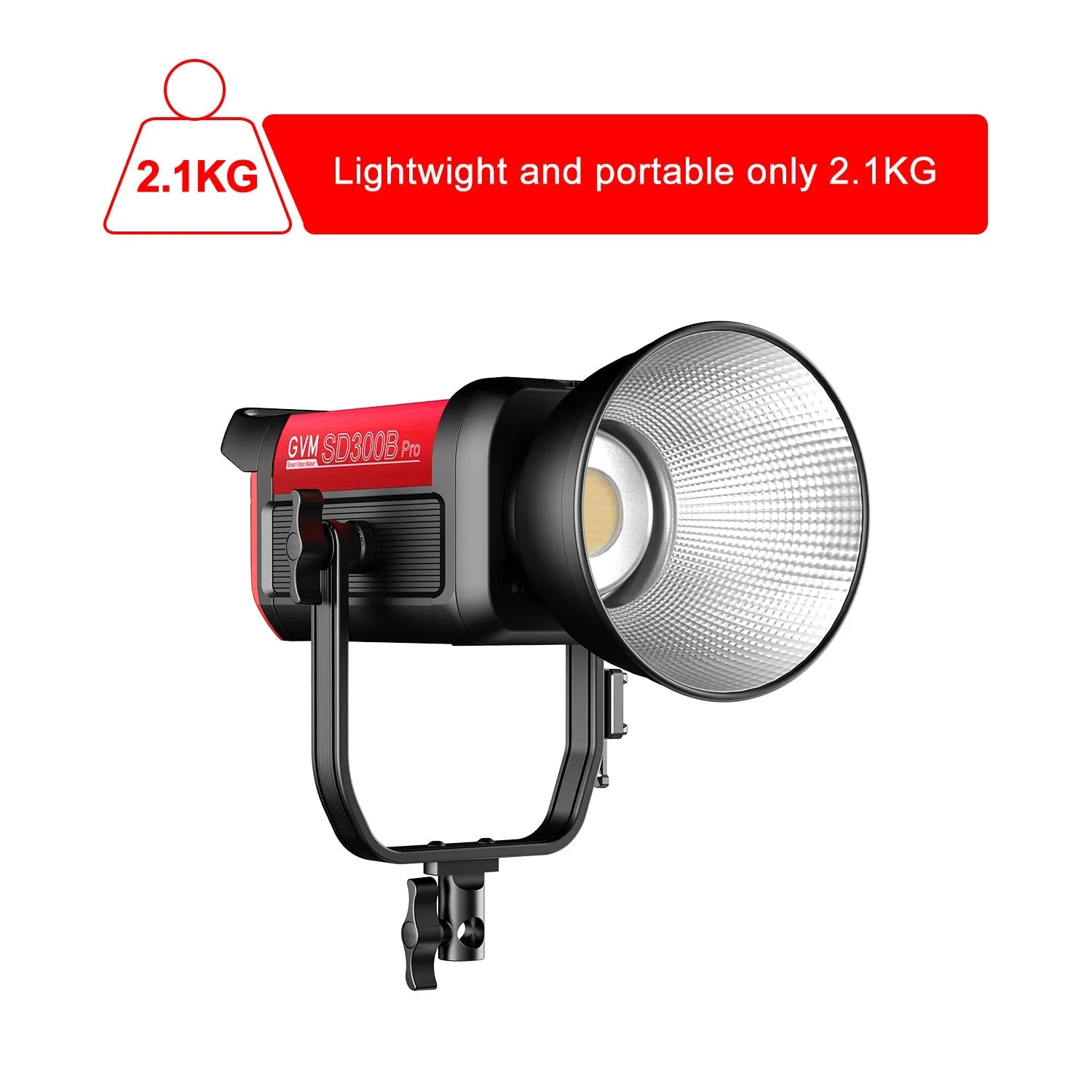 GVM PRO-SD300B 300W Bi-Color Monolight V-mount Mesh Bluetooth