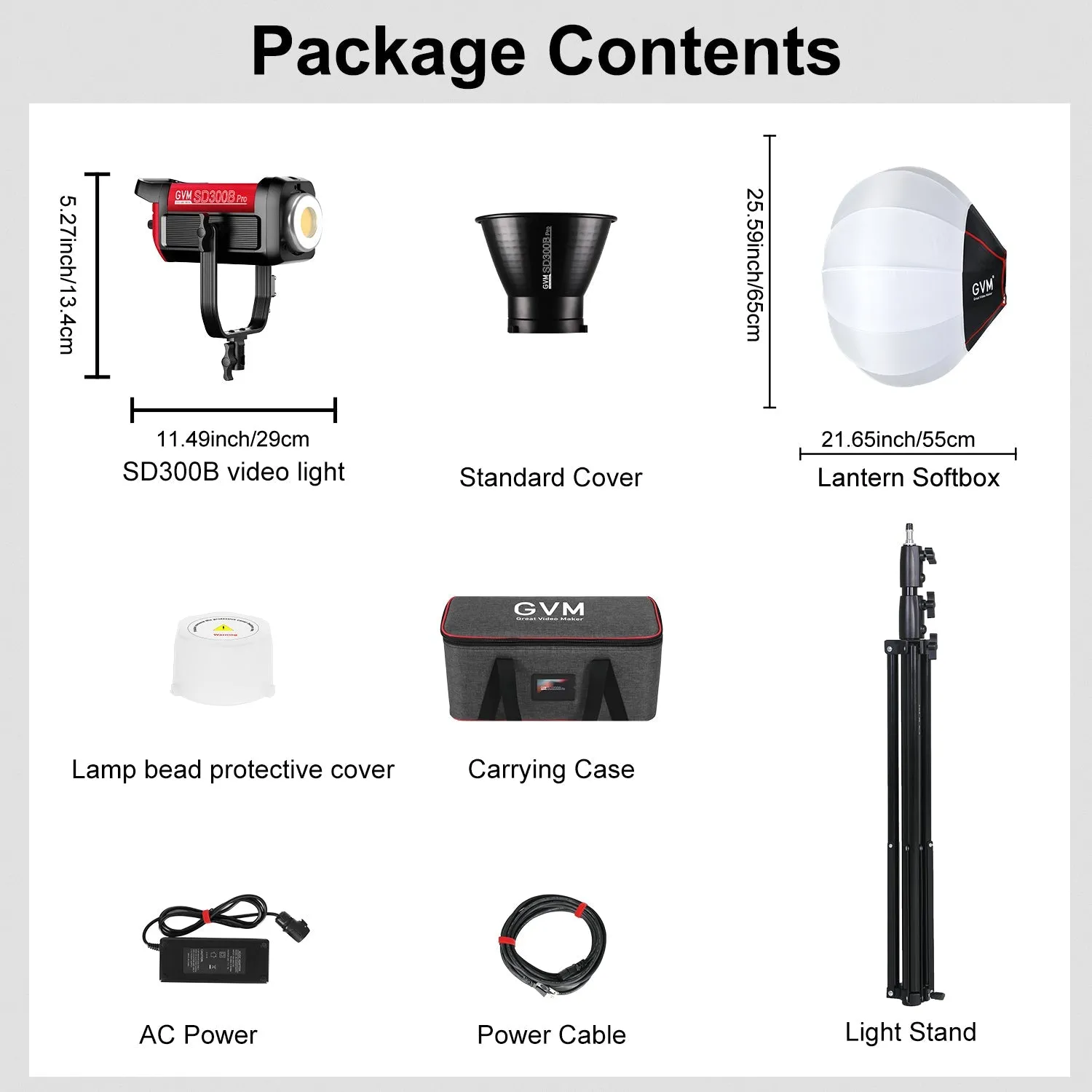 GVM PRO-SD300B 300W Bi-Color Monolight V-mount Mesh Bluetooth