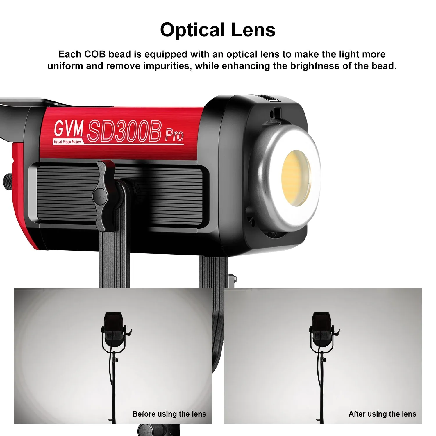 GVM PRO-SD300B 300W Bi-Color Monolight V-mount Mesh Bluetooth