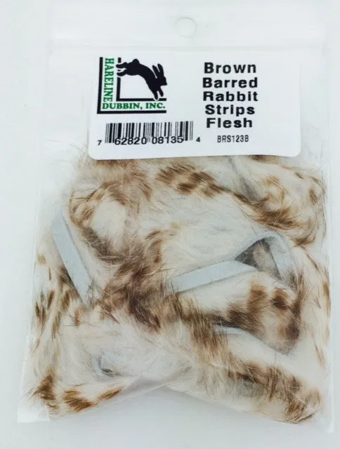 Hareline Dubbin Brown Barred Rabbit Strip 1/8"
