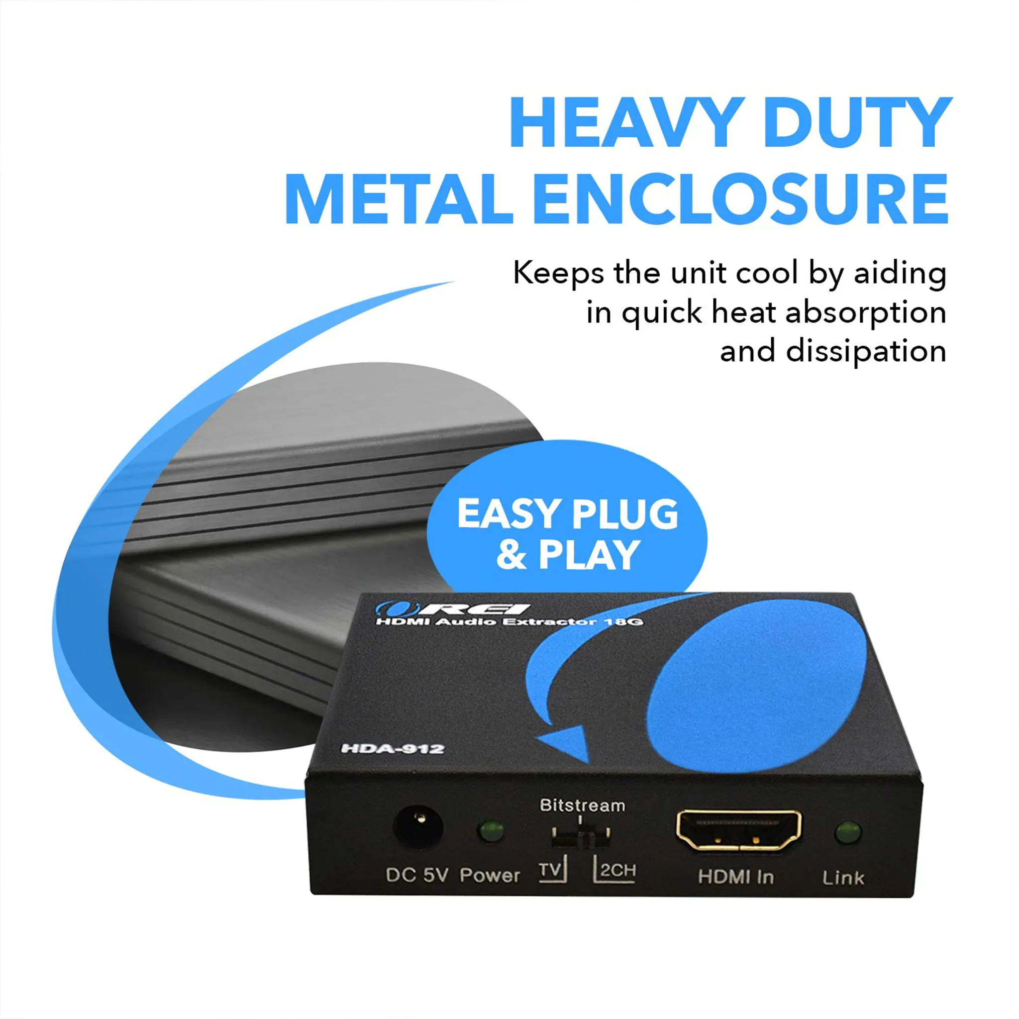 HDMI Audio Extractor Converter - SPDIF   3.5mm Output (HDA-912)