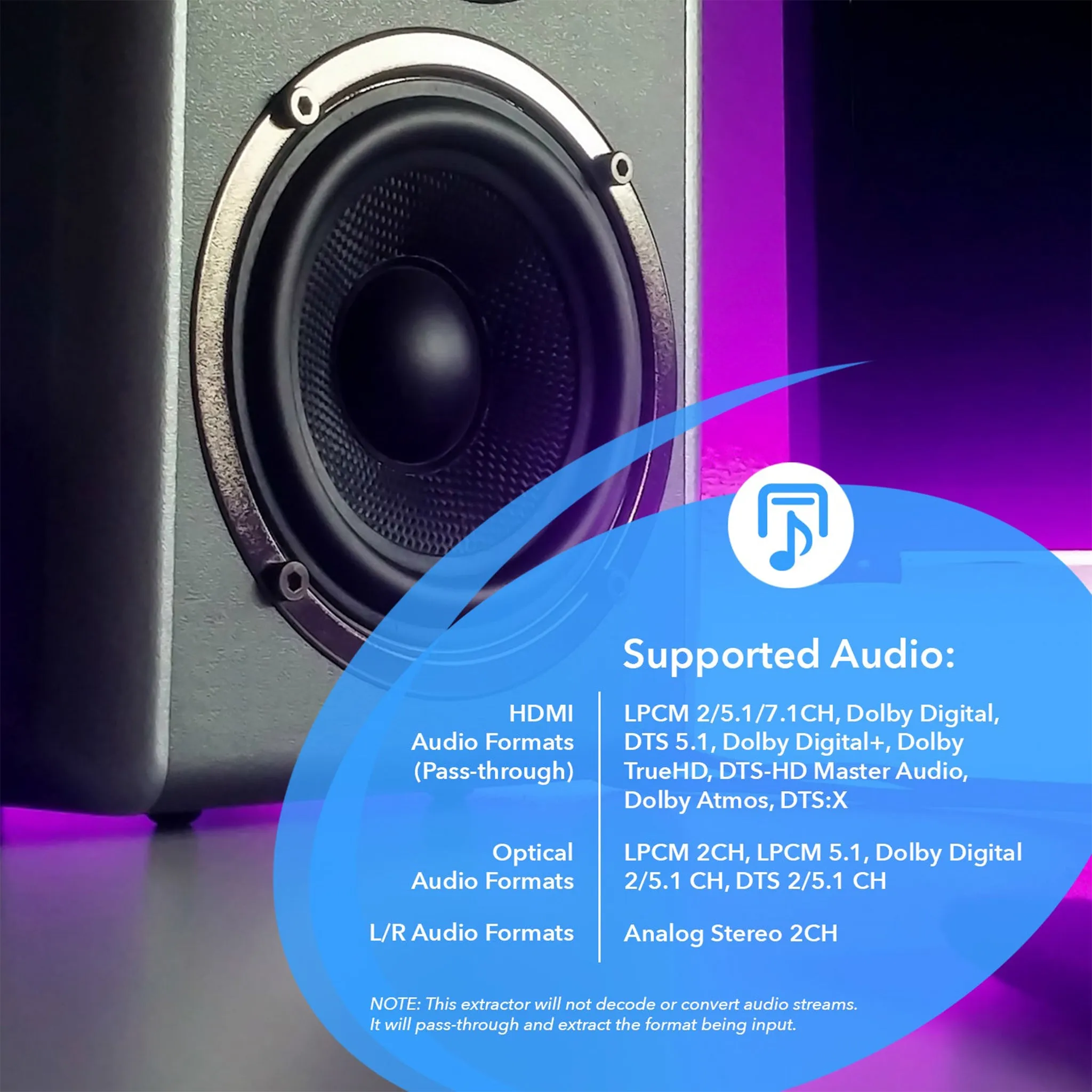HDMI Audio Extractor Converter - SPDIF   3.5mm Output (HDA-912)