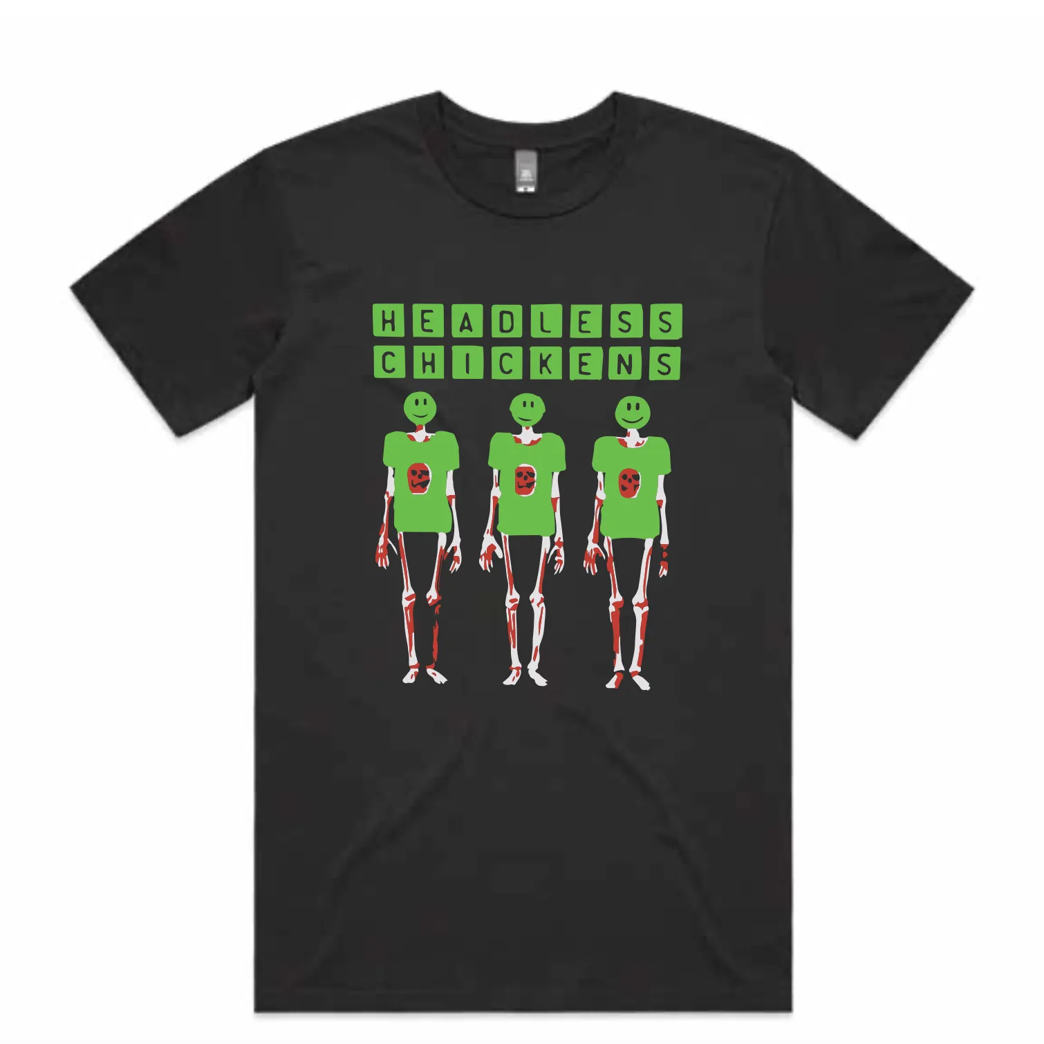 Headless Chickens - Three Skeletons T-Shirt (Coal)