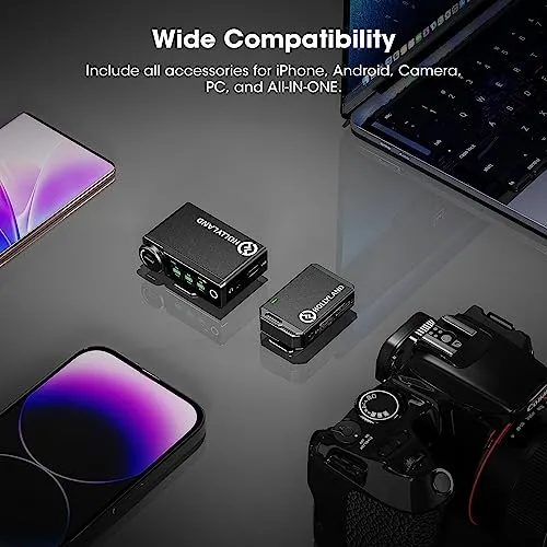 Hollyland Lark Max Wireless Lavalier Microphone System (1TX 1RX, No Charging Case), Professional ENC, Studio Quality Audio, Compatible with DSLR Camera, iPhone, Android, PC-Black