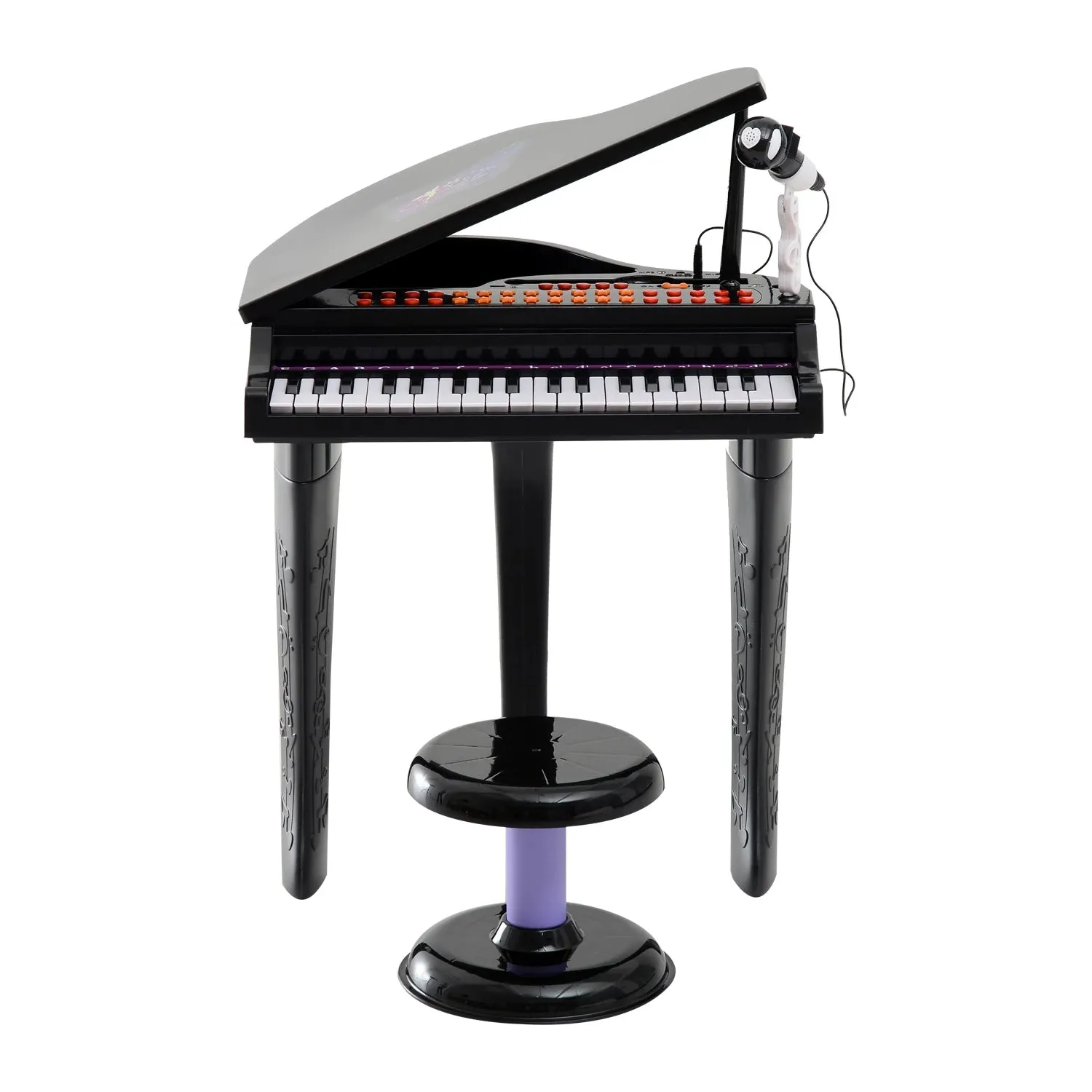 HOMCOM Mini Electronic Piano W/Stool-Black