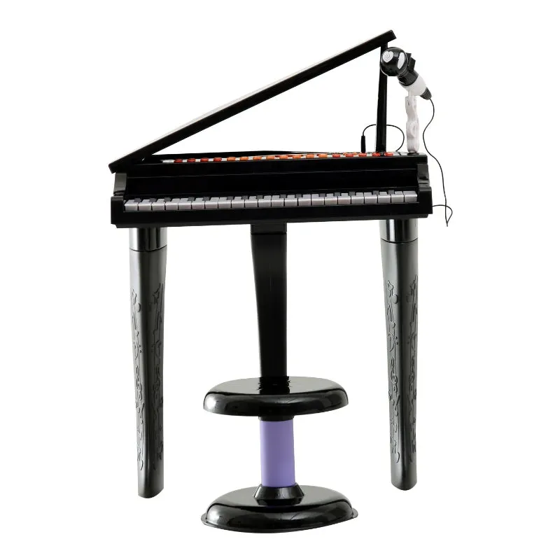 HOMCOM Mini Electronic Piano W/Stool-Black