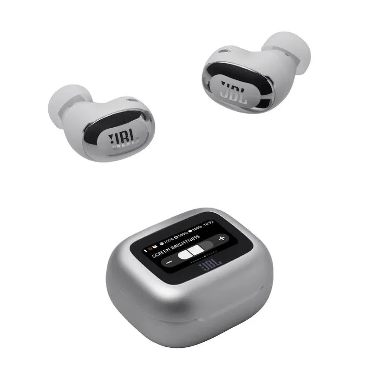 JBL Live Buds 3 | Écouteurs intra-auriculaires - Écran tactile LED 1,45" - Bluetooth - Argent