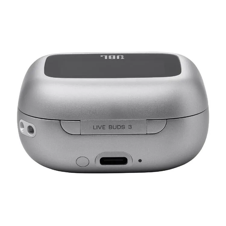 JBL Live Buds 3 | Écouteurs intra-auriculaires - Écran tactile LED 1,45" - Bluetooth - Argent