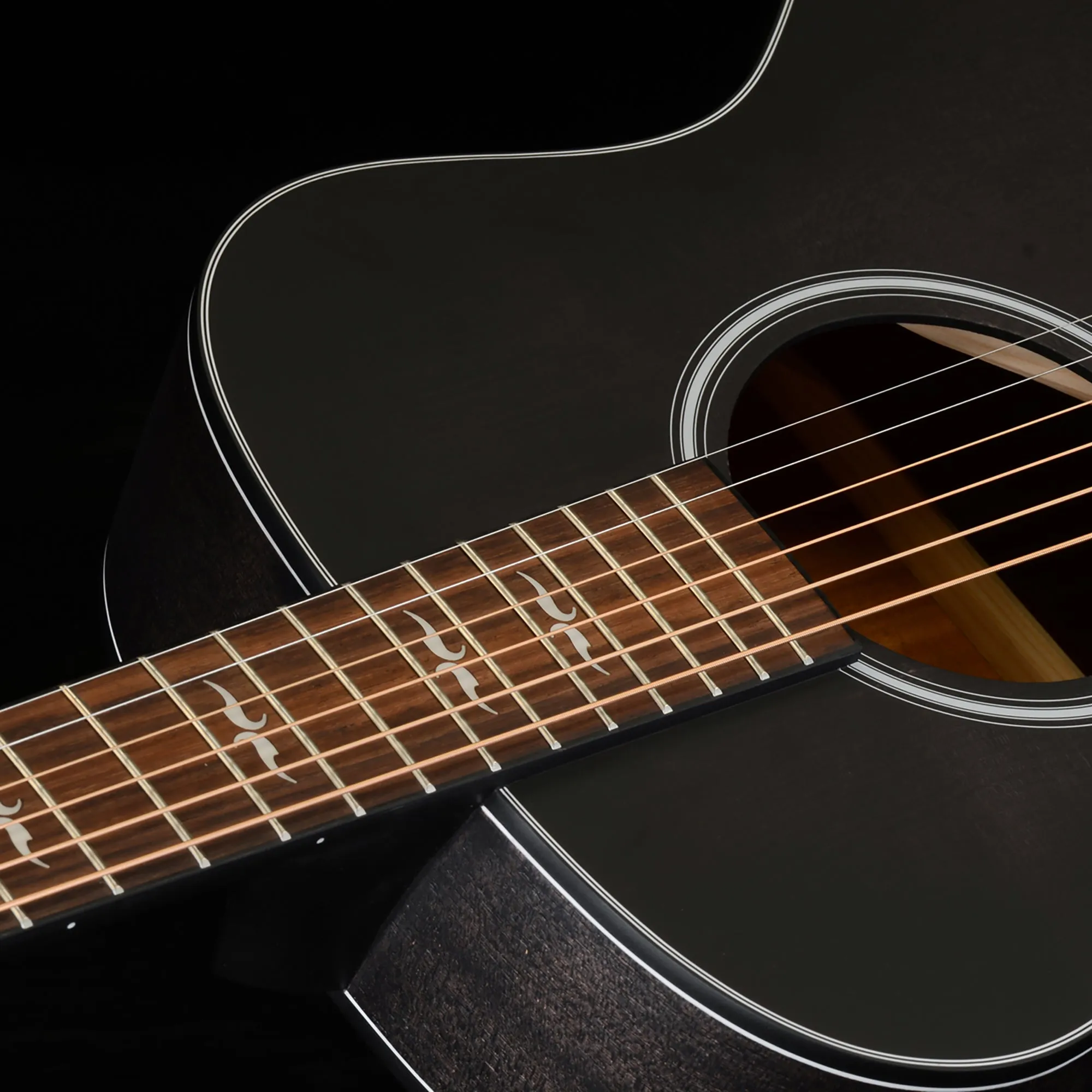 Kepma Club Series 3/4 Size Dreadnought Guitar with AcoustiFex Pickup System, Black Matte