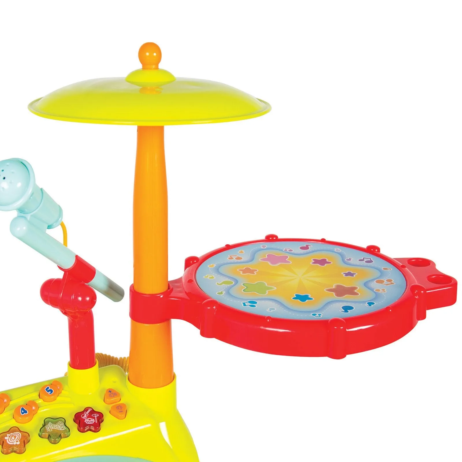 Kids Electronic Toy Drum Set w/ Sing-Along, Stool