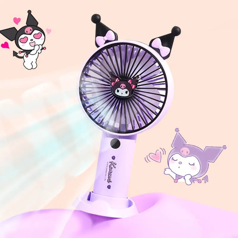 Kuromi Desk Phone Holder Handheld Fan