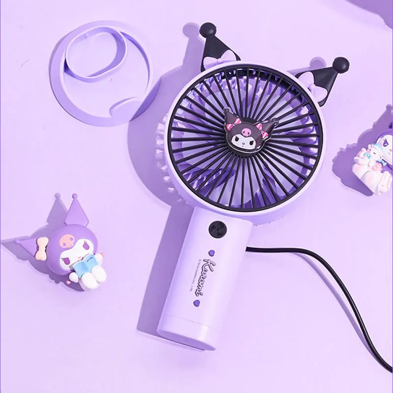 Kuromi Desk Phone Holder Handheld Fan