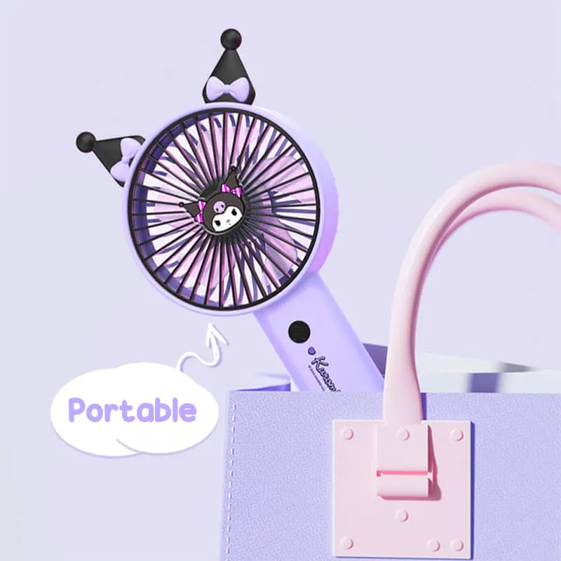Kuromi Desk Phone Holder Handheld Fan