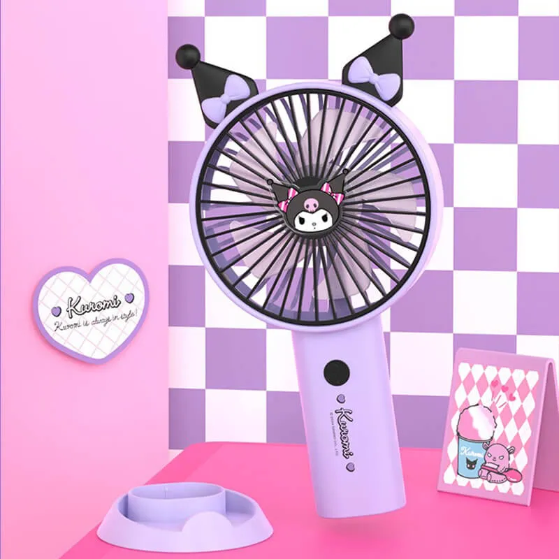 Kuromi Desk Phone Holder Handheld Fan