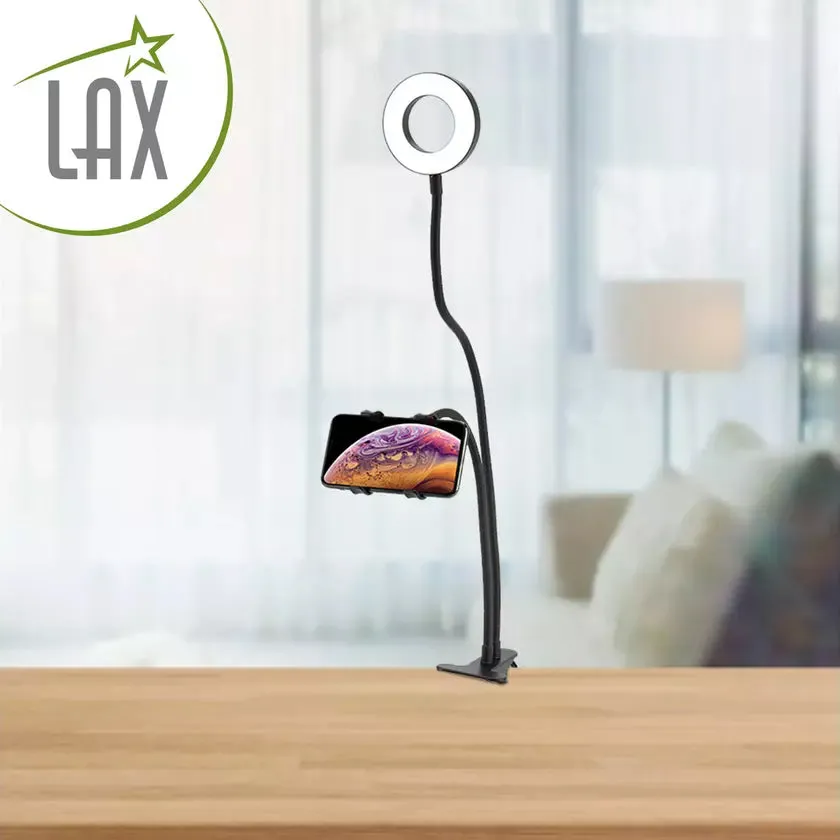LAX Selfie Ring LED Light Stand with Desk Clip