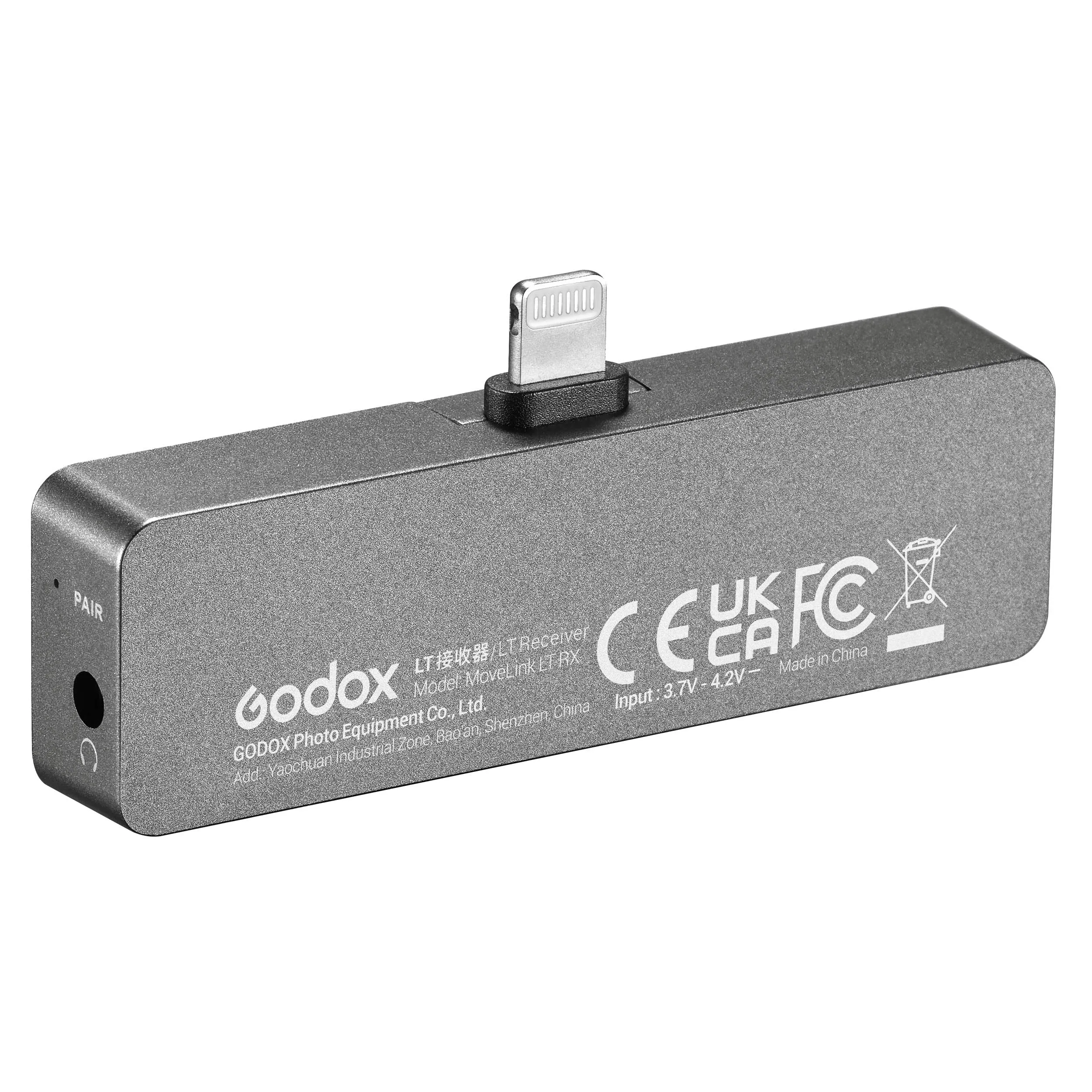 LT RX USB Lightning-Port Receiver for the GODOX MoveLink 2.4GHz Wireless Microphone System