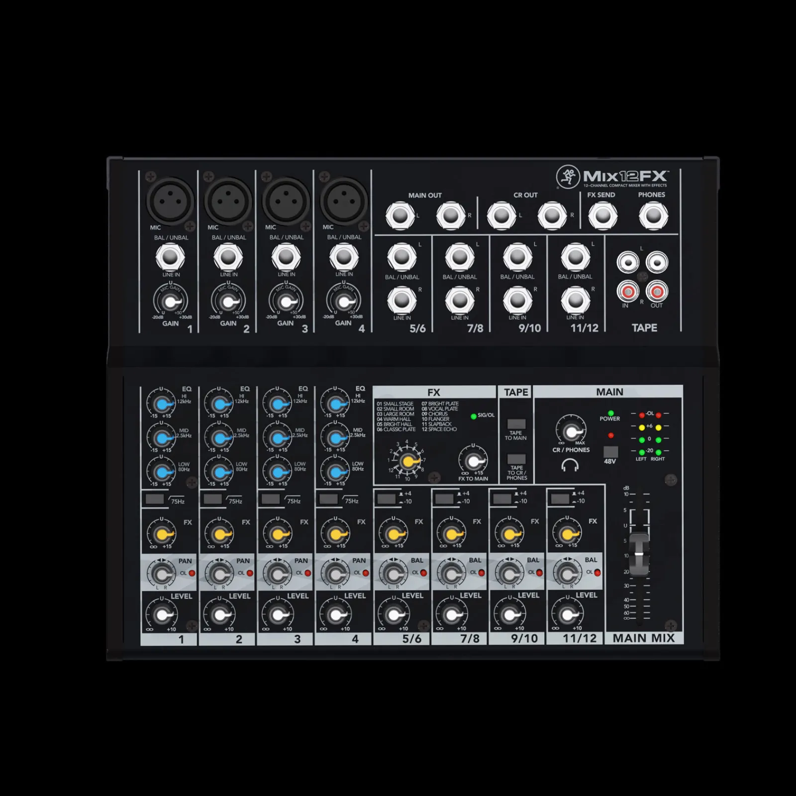 Mackie MIX12FX 12-Channel Compact Mixer with Effects