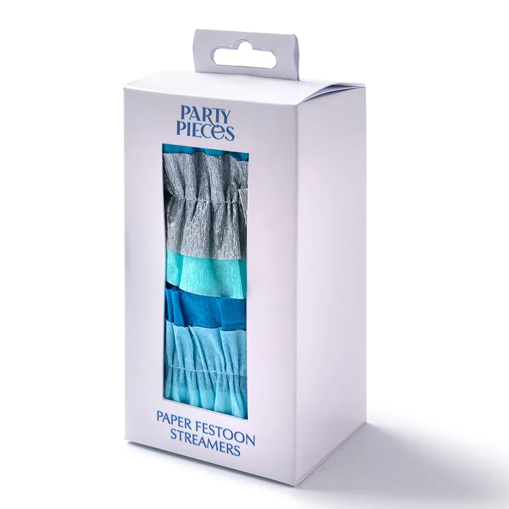 Metallic & Blue Paper Party Streamers
