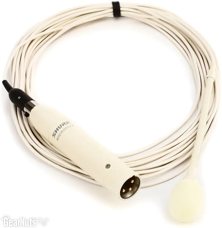 Microphone Shure MX202W/C Microflex Cardioid Overhead Condenser Mic with In-Line Preamp