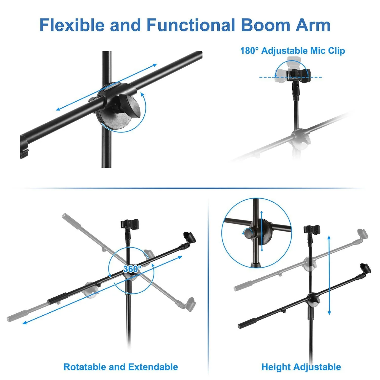 Microphone Stands Tripod Boom Mic Holders