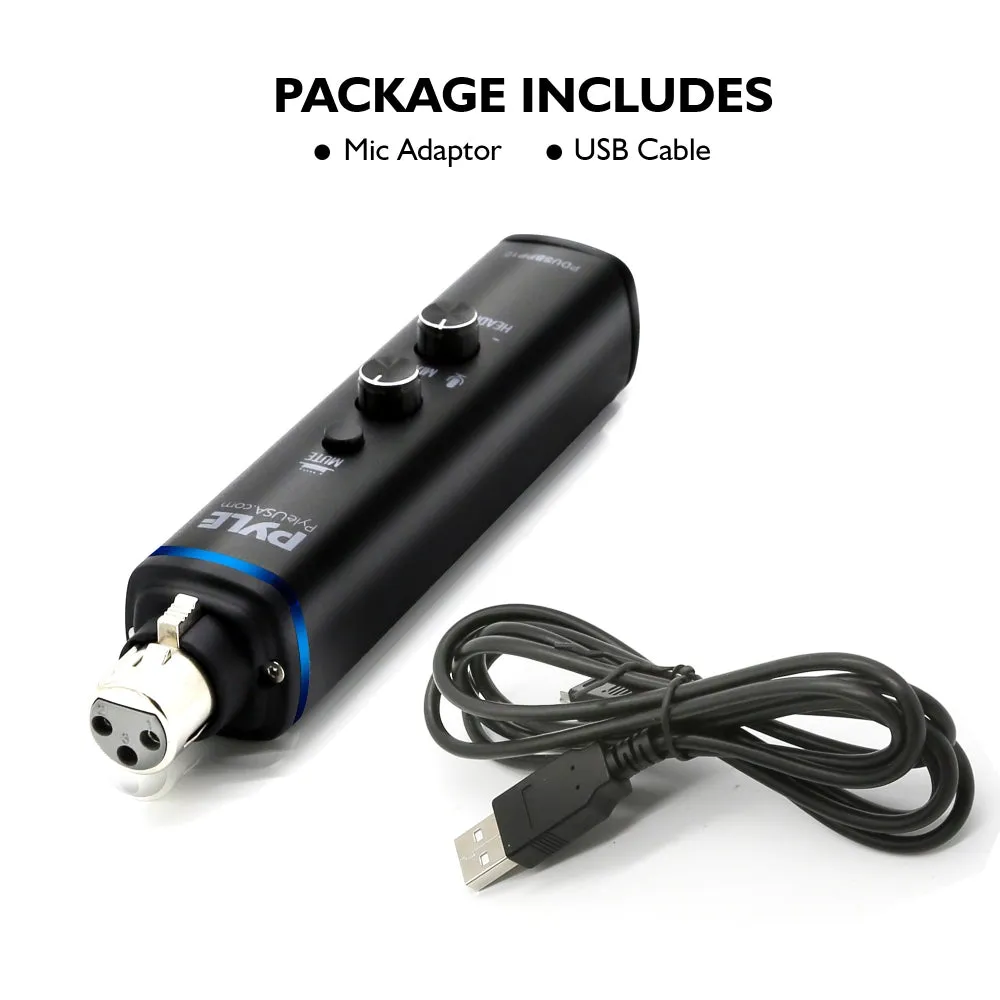 Microphone Xlr-To-Usb Adaptor - Usb Mic Interface With Volume Control, Easy Usb Plug-And-Play ( 48V Phantom Power)