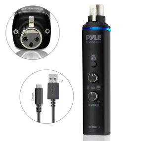Microphone Xlr-To-Usb Adaptor - Usb Mic Interface With Volume Control, Easy Usb Plug-And-Play ( 48V Phantom Power)