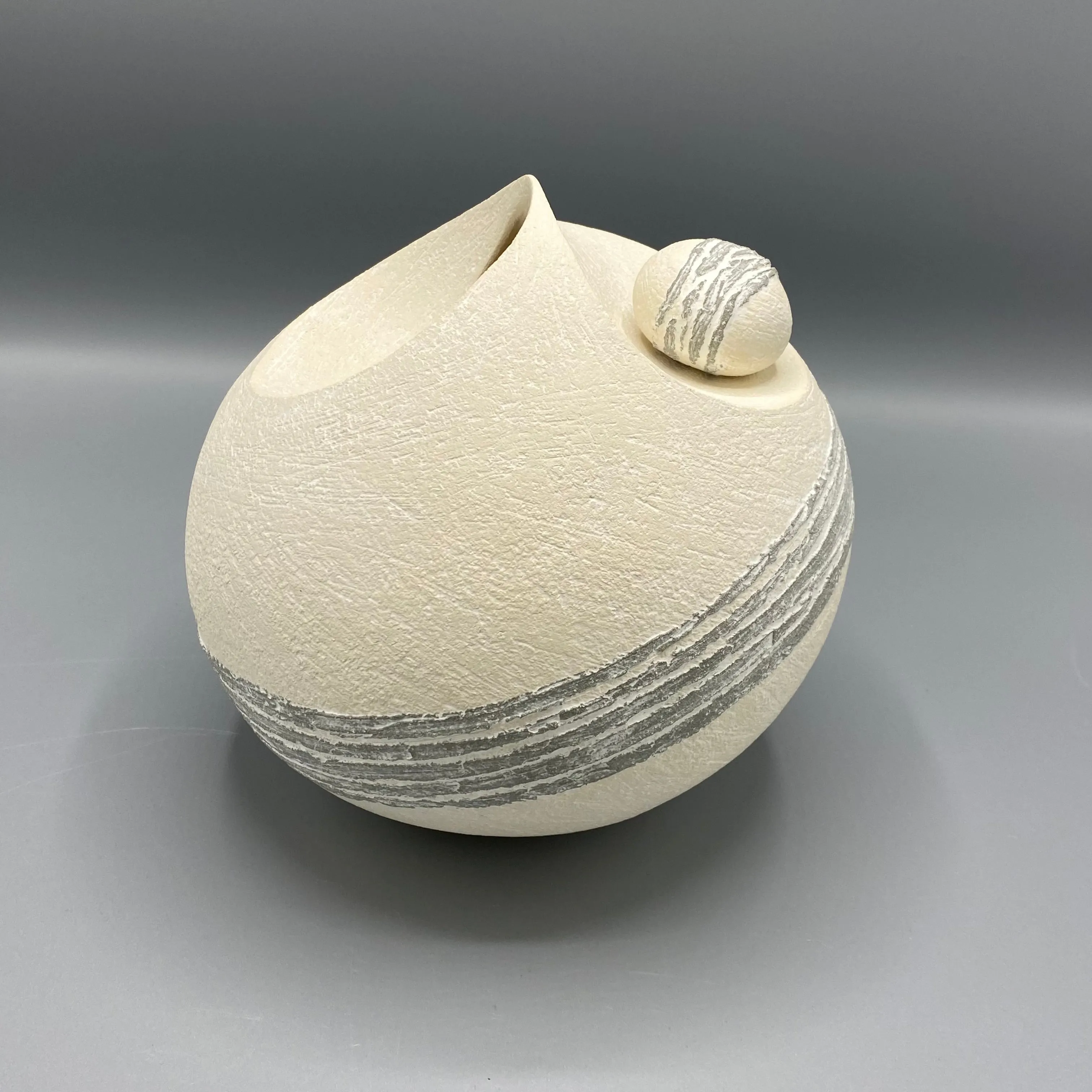 Mitch Pilkington White and Grey Pebble Vessel
