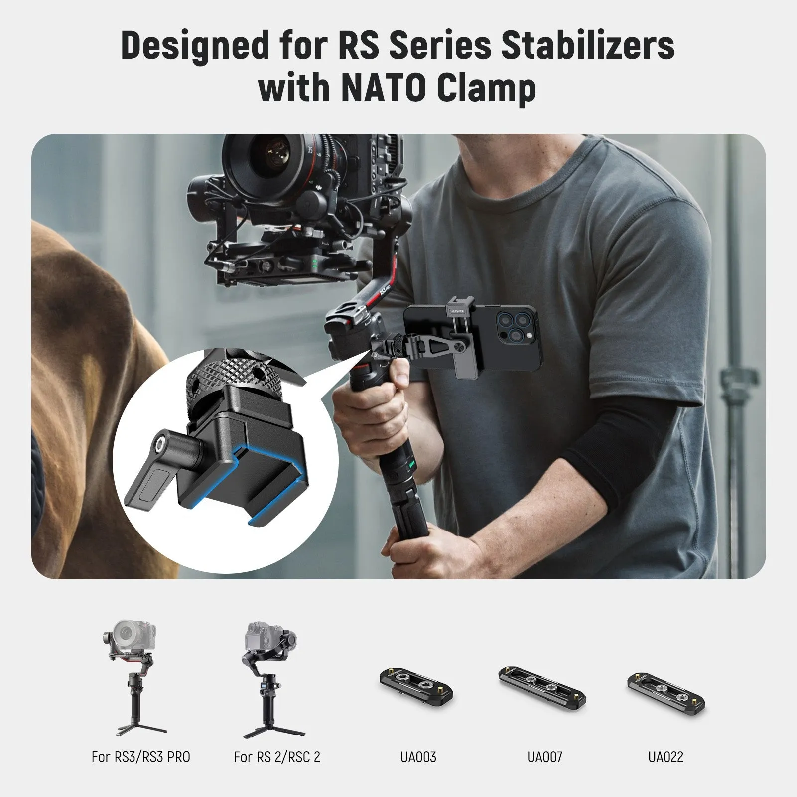 NEEWER GA010 Phone Tripod Mount For DJI RS4 RS3 Pro RS2 RSC2