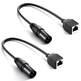 NEEWER NC005 2 Pack 3 Pin DMX XLR Male to RJ45 Female Cable