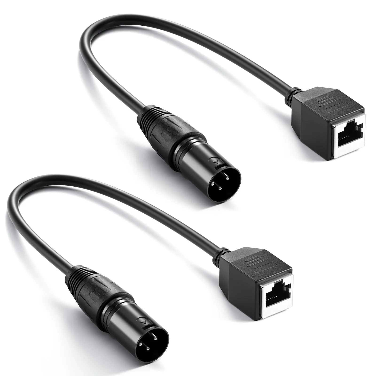 NEEWER NC005 2 Pack 3 Pin DMX XLR Male to RJ45 Female Cable