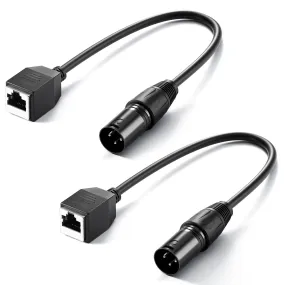 NEEWER NC005 2 Pack 3 Pin DMX XLR Male to RJ45 Female Cable