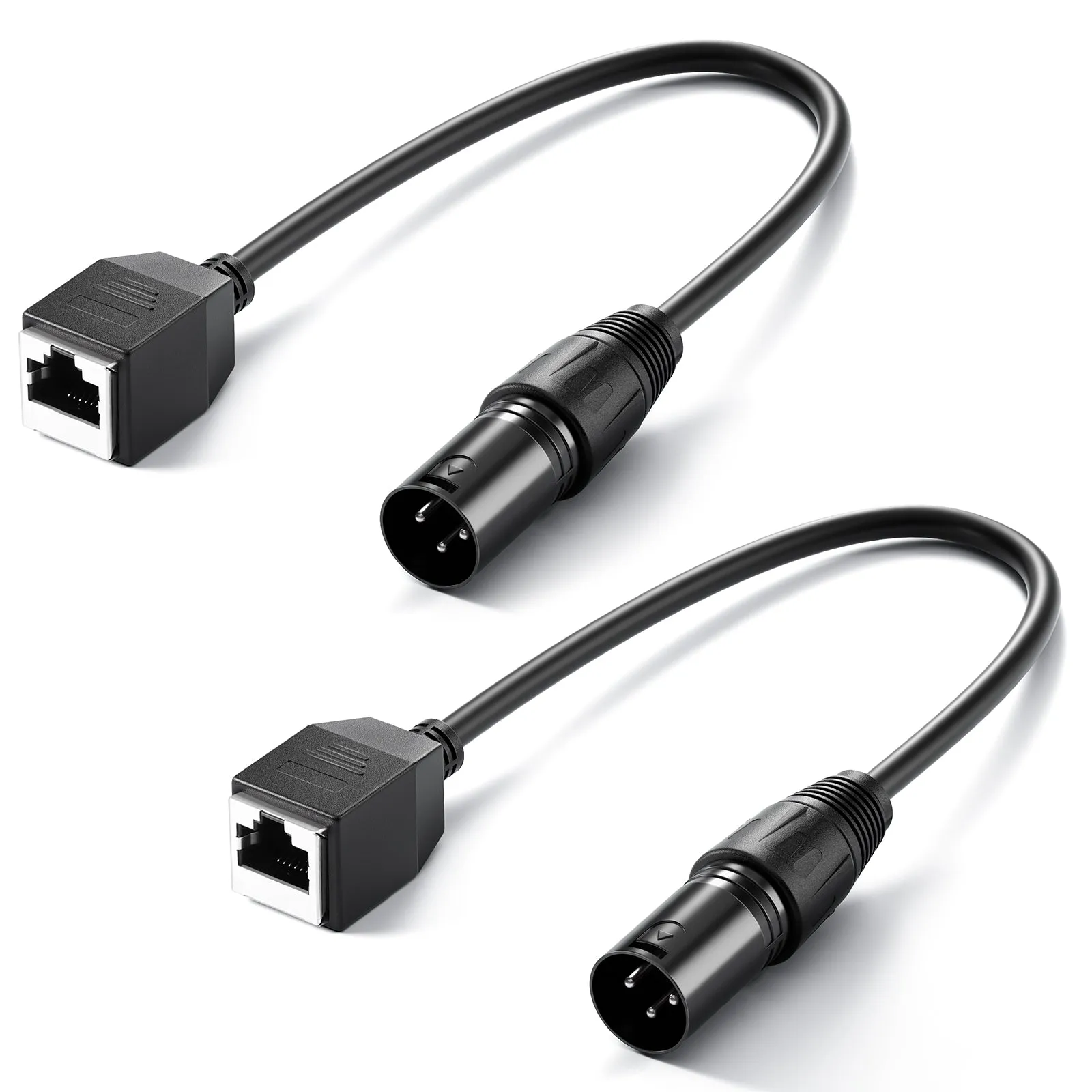 NEEWER NC005 2 Pack 3 Pin DMX XLR Male to RJ45 Female Cable