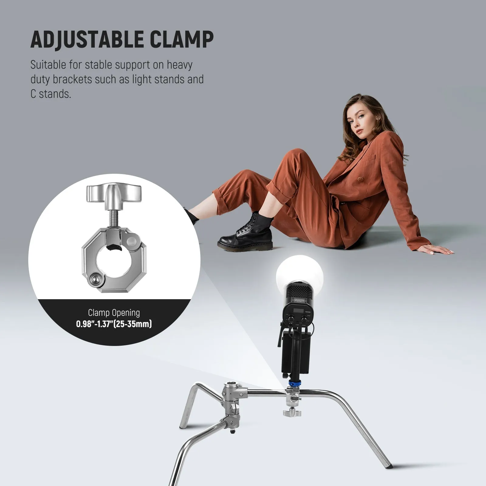 NEEWER UA045 3 Way Clamp for C Stand