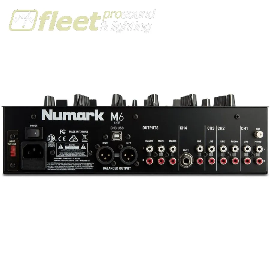 Numark M6 USB BLACK 4-Channel USB DJ Mixer