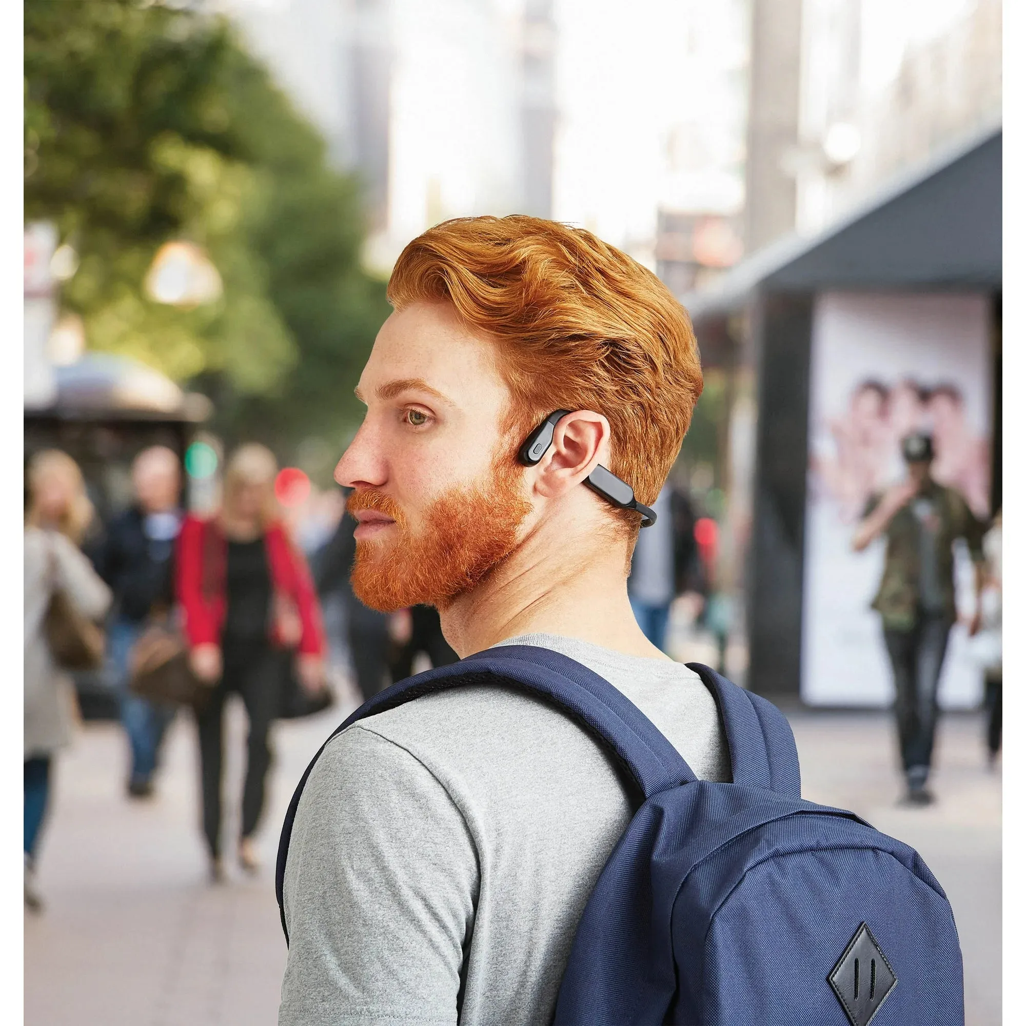 onn. Wireless Bone Conduction Headphones with Storage Pouch, New