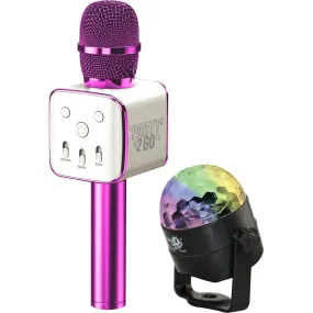 Party2Go Karaoke Disco Ball Combo Pink