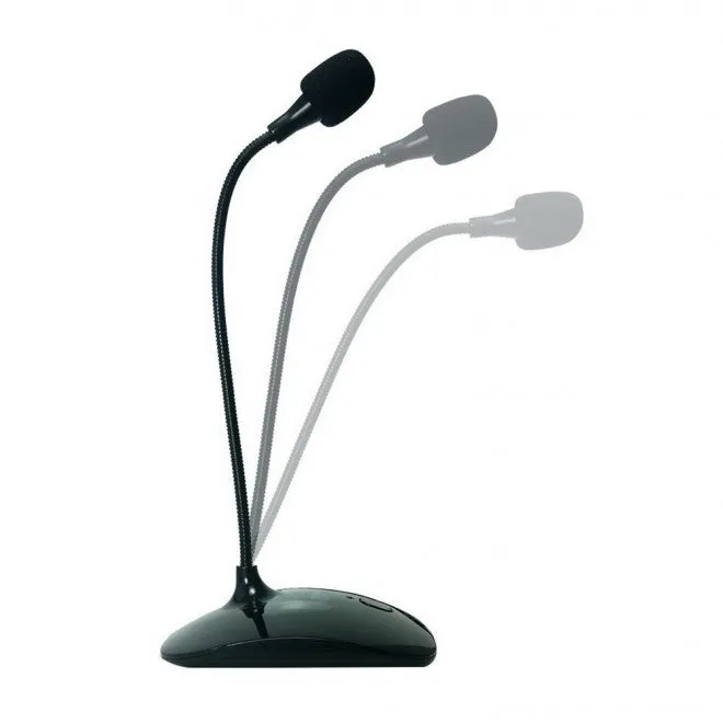 Plug and Play USB Desktop Microphone with Flexible Neck and Mute Button