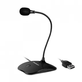 Plug and Play USB Desktop Microphone with Flexible Neck and Mute Button