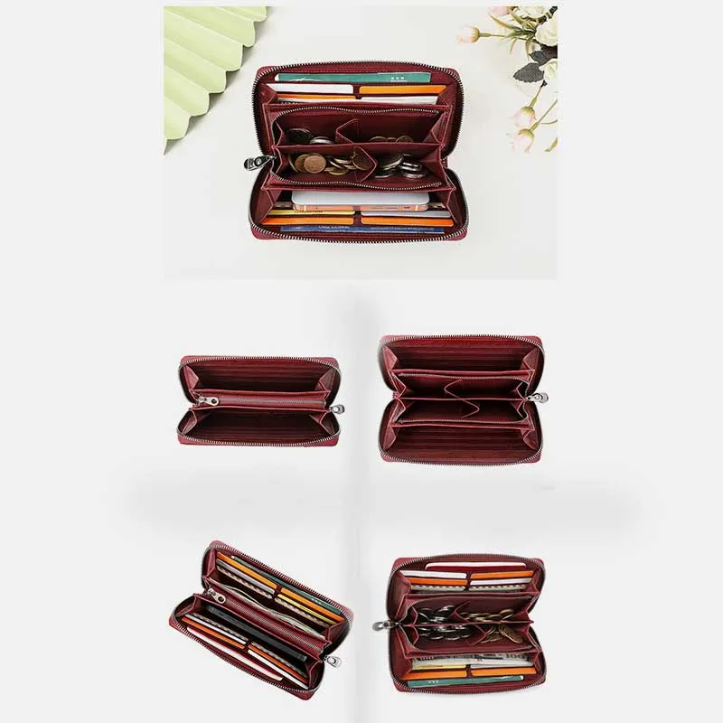 Retro Multifunctional Genuine Leather RFID Wallet