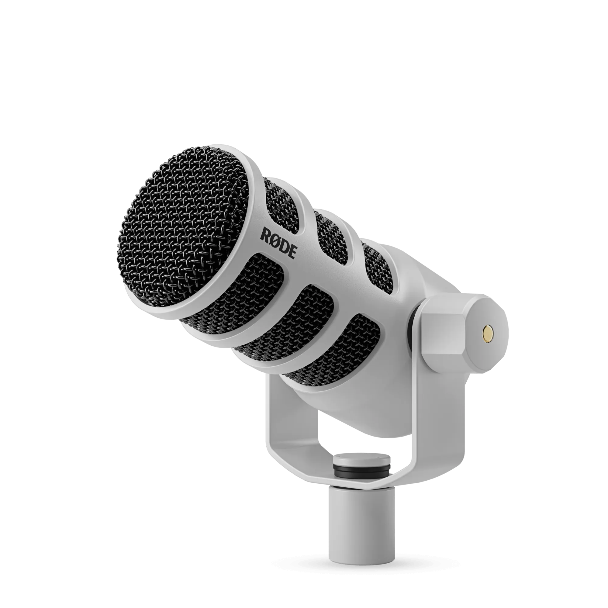 Rode PodMic USB Versatile Dynamic Broadcast Microphone And PSA1  Professional Studio Arm Combo - White
