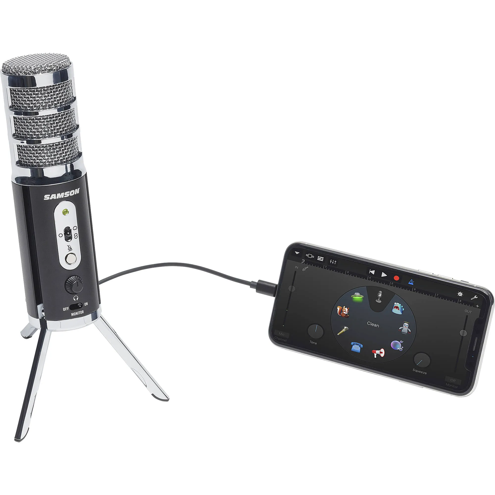 Samson Satellite USB/iOS Broadcast Microphone - Black/Silver