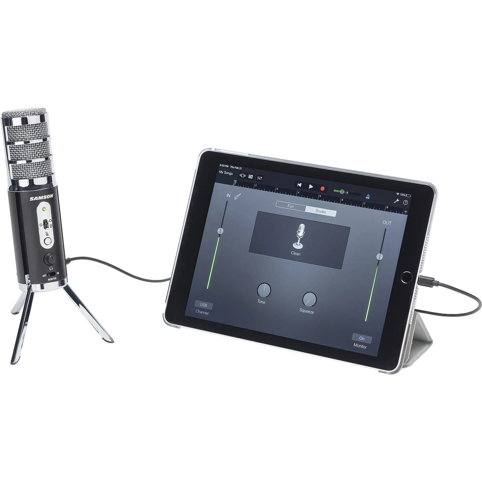 Samson Satellite USB/iOS Broadcast Microphone - Black/Silver