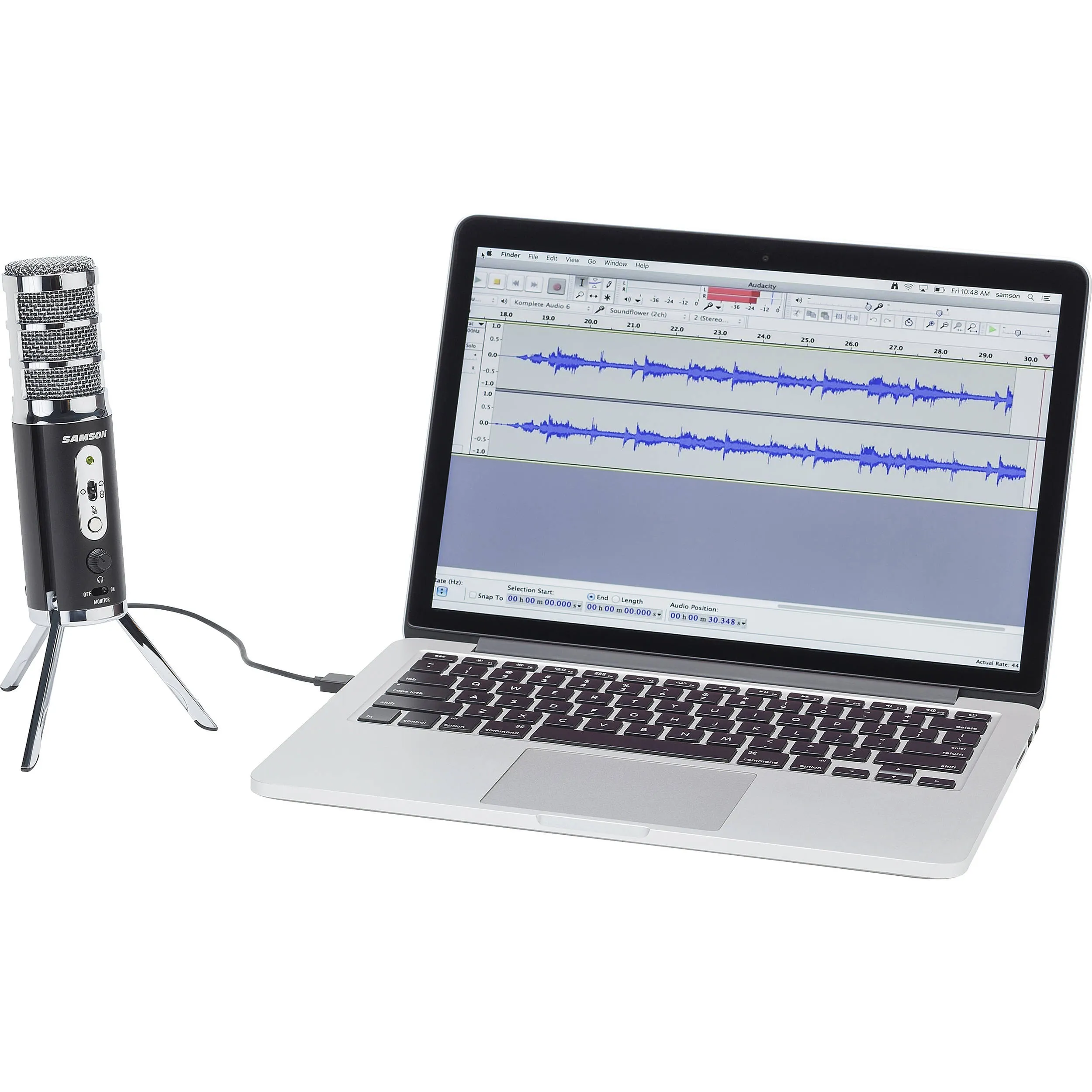 Samson Satellite USB/iOS Broadcast Microphone - Black/Silver