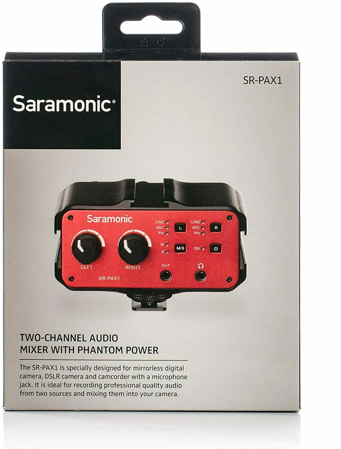 Saramonic SR-PAX1 2-Channel On-Camera XLR, 1/4" & 1/8" Audio Mixer,  48V Preamps