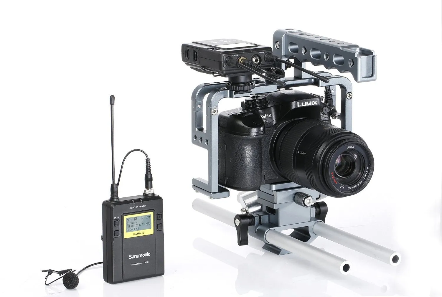 Saramonic TX10   RX10 96-Channel Digital UHF Wireless Lavalier Microphone System with Bodypack Transmitter, Portable Receiver and 3.5mm/XLR Outputs