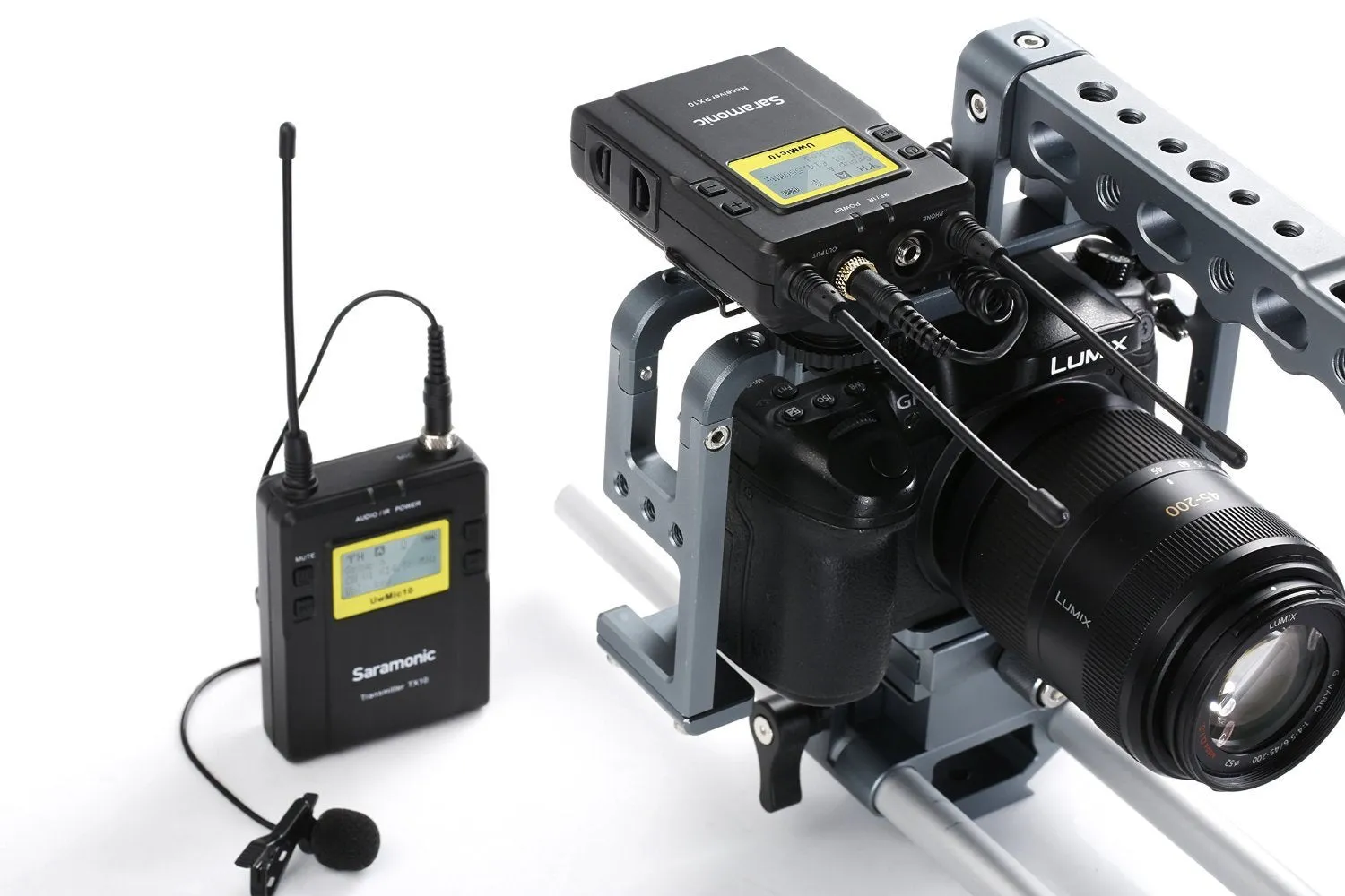 Saramonic TX10   RX10 96-Channel Digital UHF Wireless Lavalier Microphone System with Bodypack Transmitter, Portable Receiver and 3.5mm/XLR Outputs