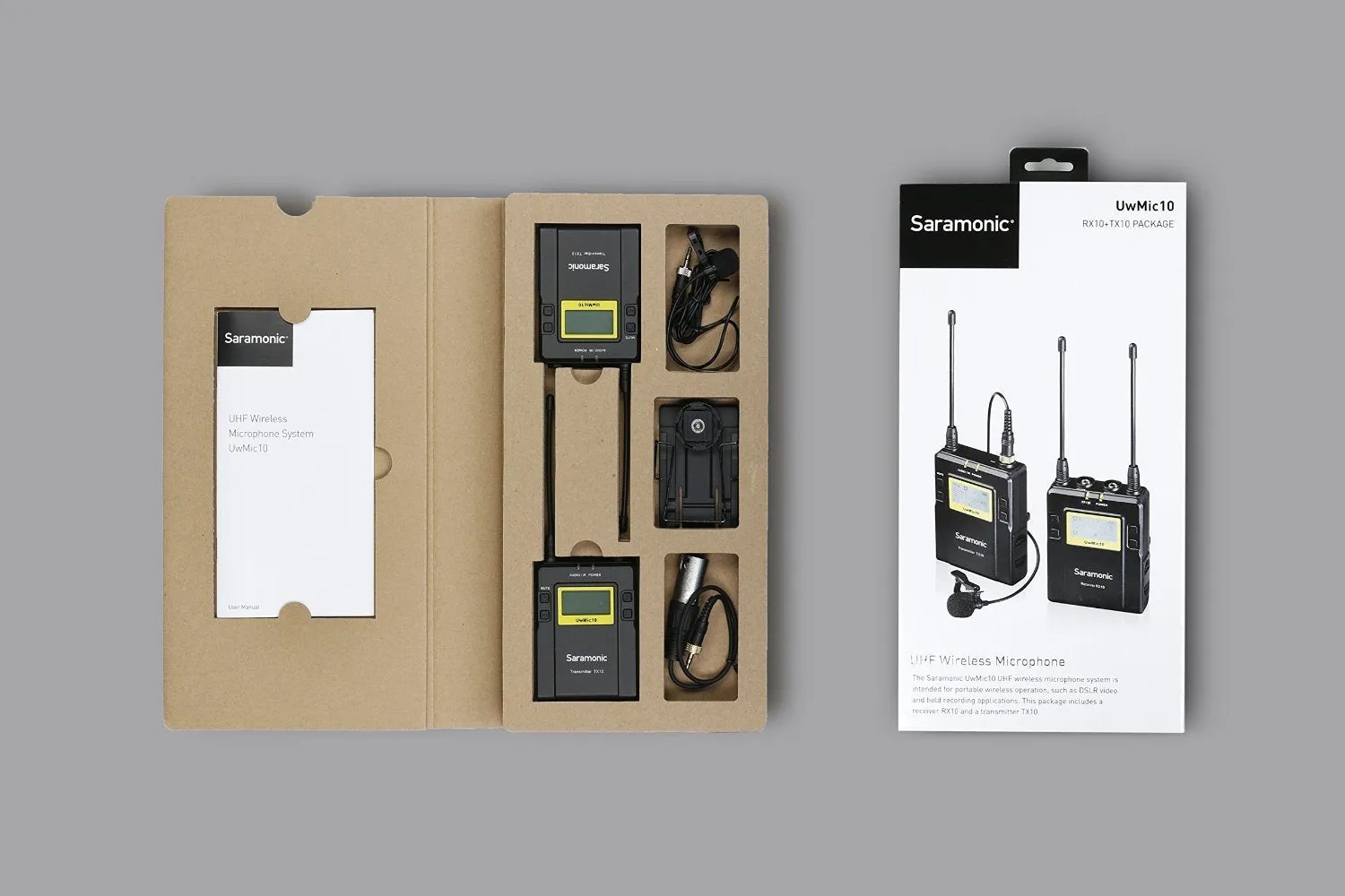 Saramonic TX10   RX10 96-Channel Digital UHF Wireless Lavalier Microphone System with Bodypack Transmitter, Portable Receiver and 3.5mm/XLR Outputs