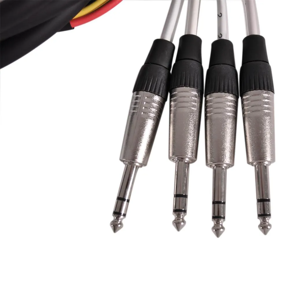 SATXSW-4x5 - 5 Foot Send and Return Snake Cable - 4 TRS to 2 XLR Male and 2 XLR Female